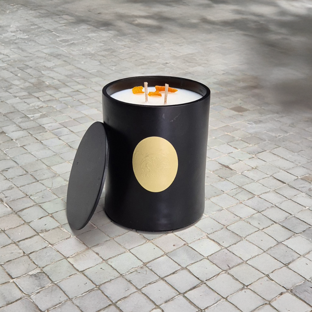 Candle - SANJULA - SANJULA Luxury Tin Candle | Sandalwood & Spiced Orange 400mL - The Gift Company