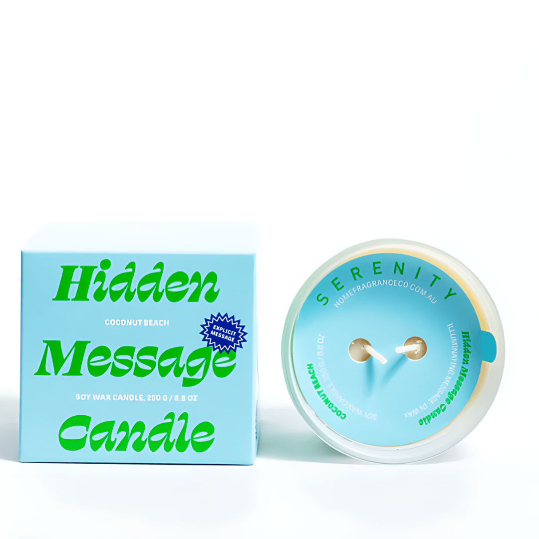 Candle - Serenity - Serenity Coconut Beach Hidden Message Candle 250g - The Gift Company