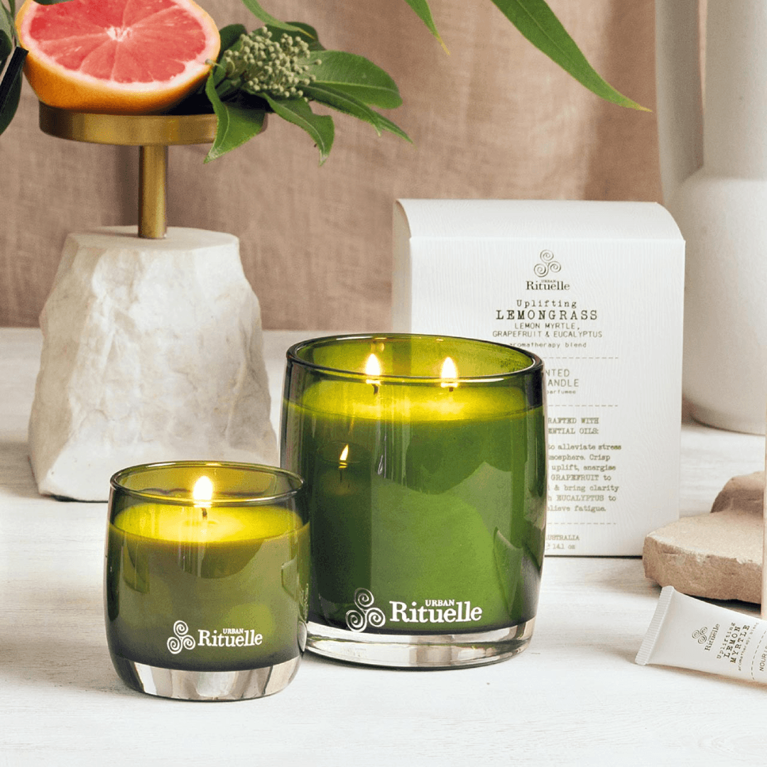 Candle - Urban Rituelle - Urban Rituelle Lemongrass, Lemon Myrtle, Grapefruit & Eucalyptus Candle 400g - The Gift Company