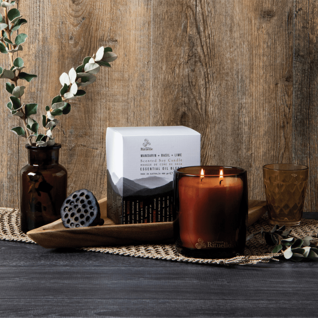 Candle - Urban Rituelle - Urban Rituelle Mandarin, Basil & Lime Candle 400g - The Gift Company