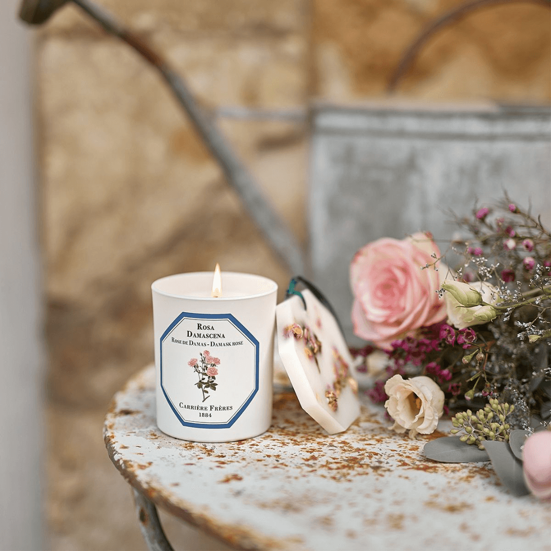 Candles - Carriere Freres - Carrière Frères Damask Rose Candle 185g - The Gift Company