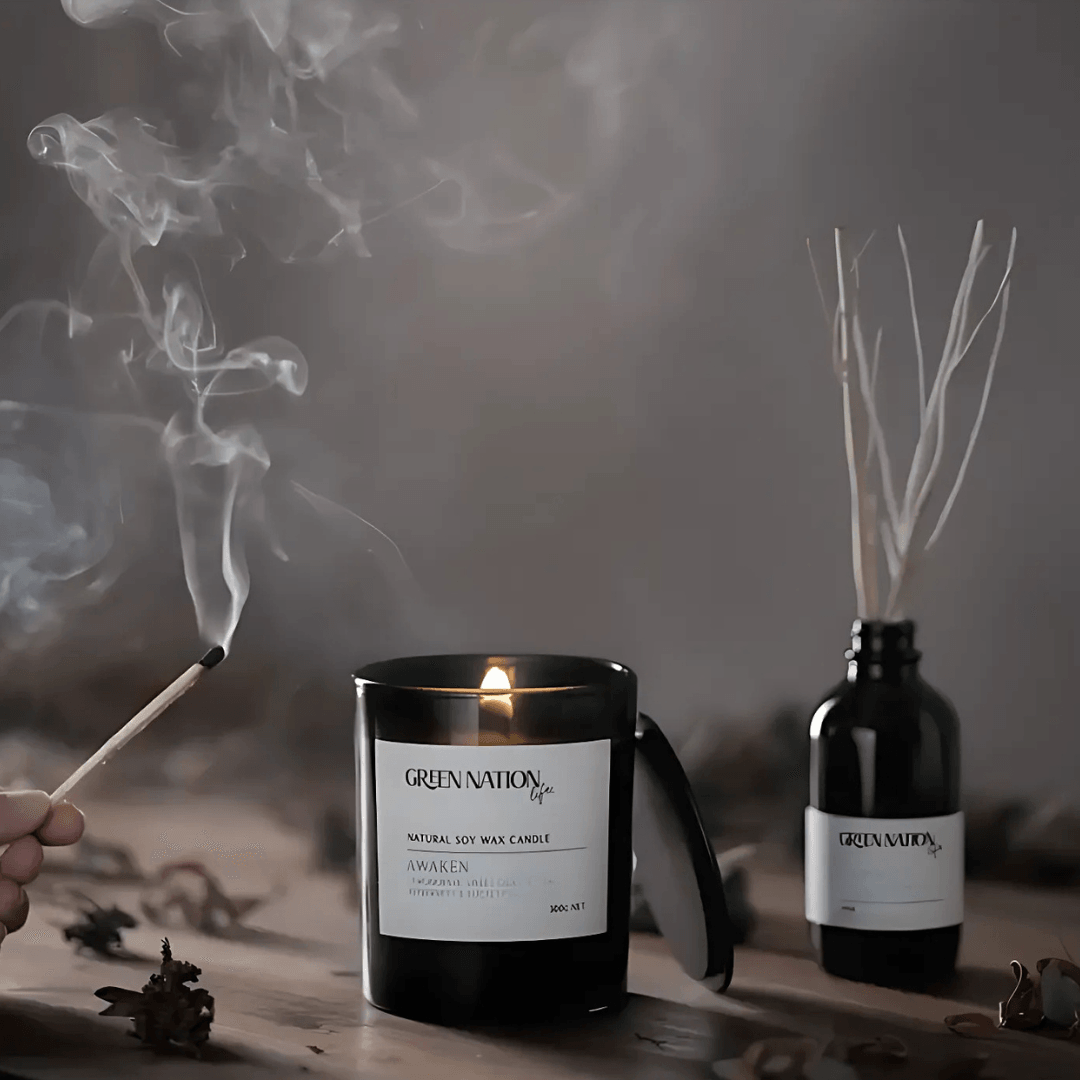 Candles - Green Nation Life - Green Nation Life Luxurious Scented Soy Wax Candle 300g - AWAKEN - The Gift Company