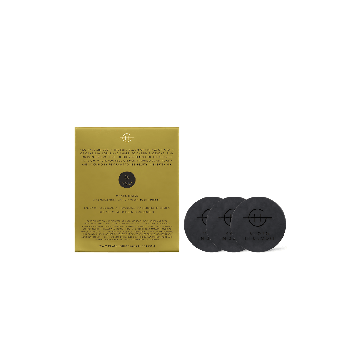 Car Diffuser - Glasshouse - Glasshouse Fragrances Car Diffuser Replacement Scent Disk - Kyoto in Bloom - The Gift Company