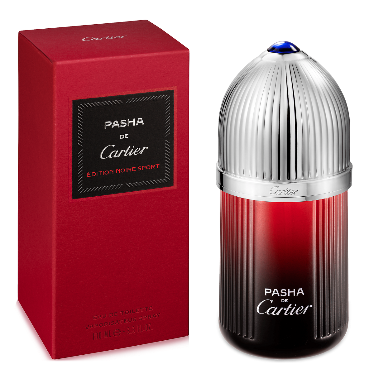 Cartier Pasha de Cartier Edition Noire Sport Eau de Toilette 100mL bottle and box