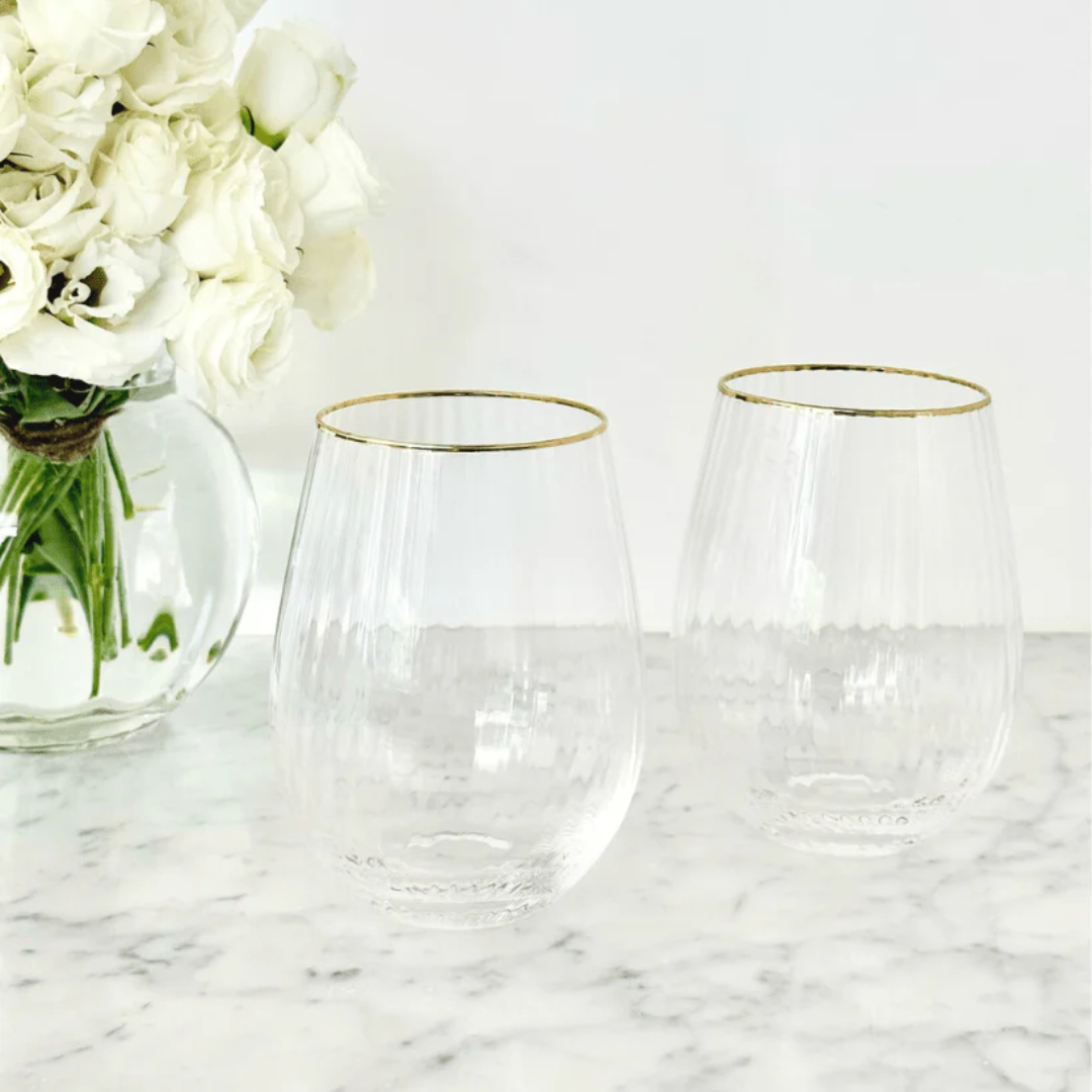 Clear Gin Tumblers - Zjoosh - Zjoosh Soiree Crystal Gin Tumblers Clear (Set of 2) - The Gift Company