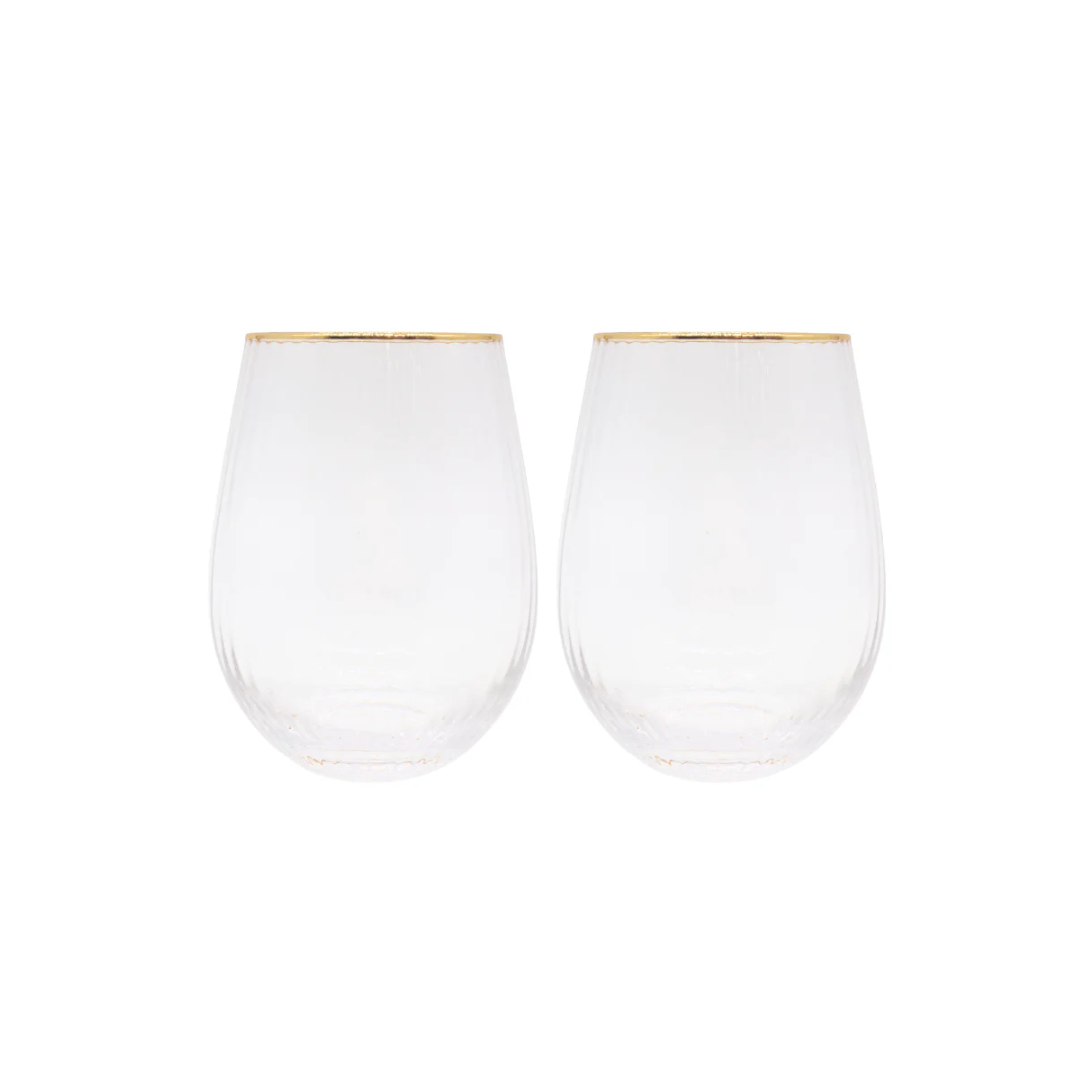 Clear Gin Tumblers - Zjoosh - Zjoosh Soiree Crystal Gin Tumblers Clear (Set of 2) - The Gift Company