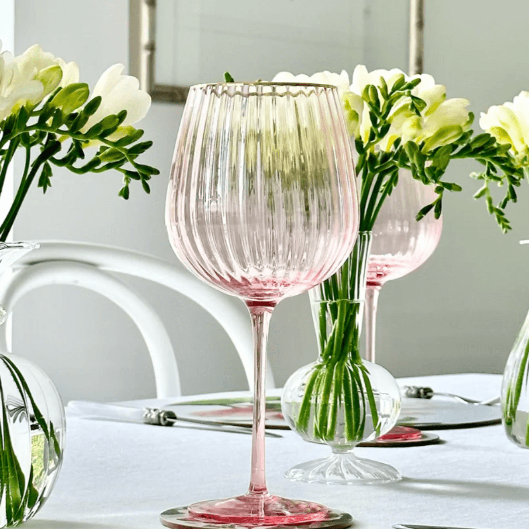 Crystal Balloon Glasses - Zjoosh - Zjoosh Soiree Crystal Spritz Balloons Pink (Set of 2) - The Gift Company