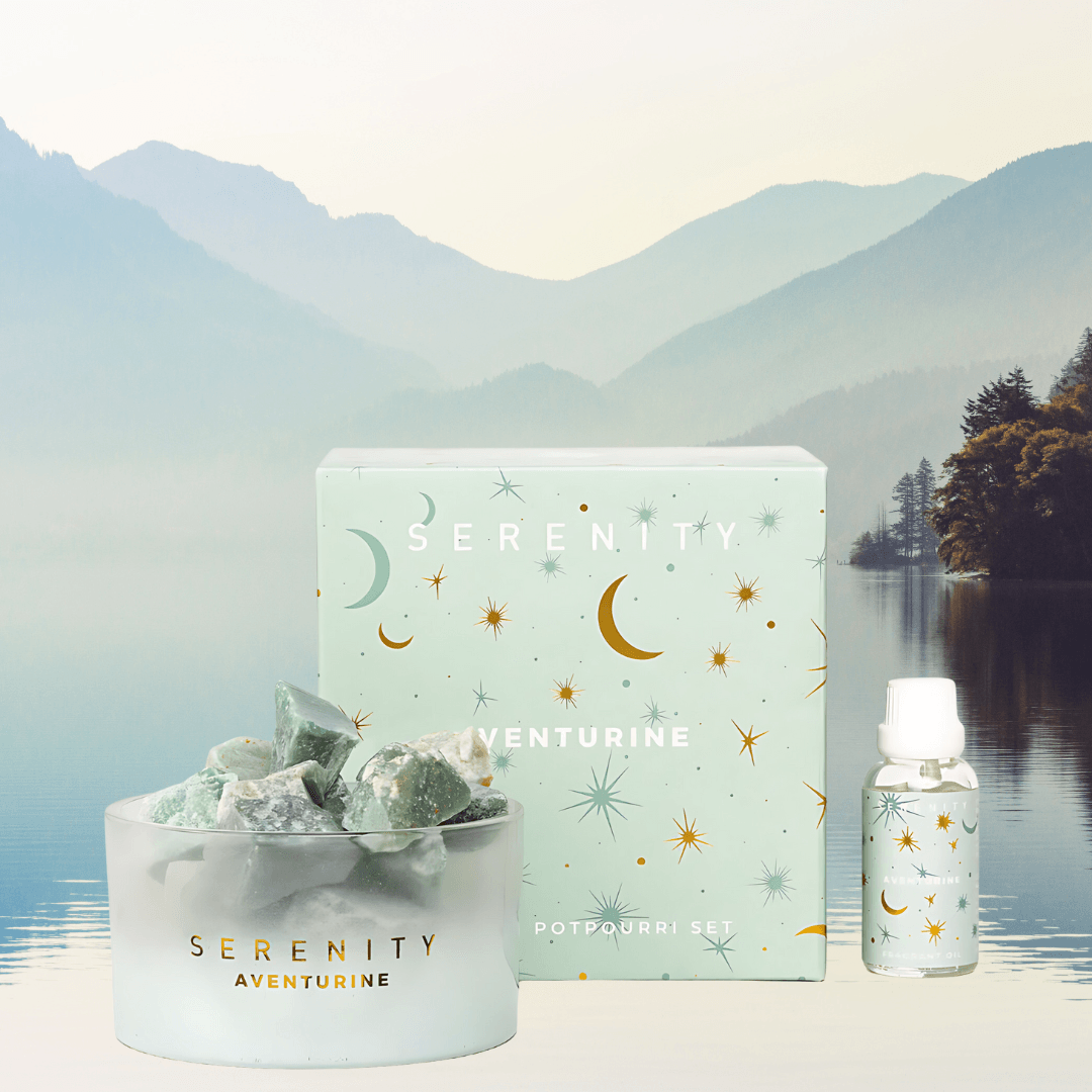 Crystal Diffuser - Serenity - Serenity Abundance Aventurine Crystal Potpourri & Oil - The Gift Company