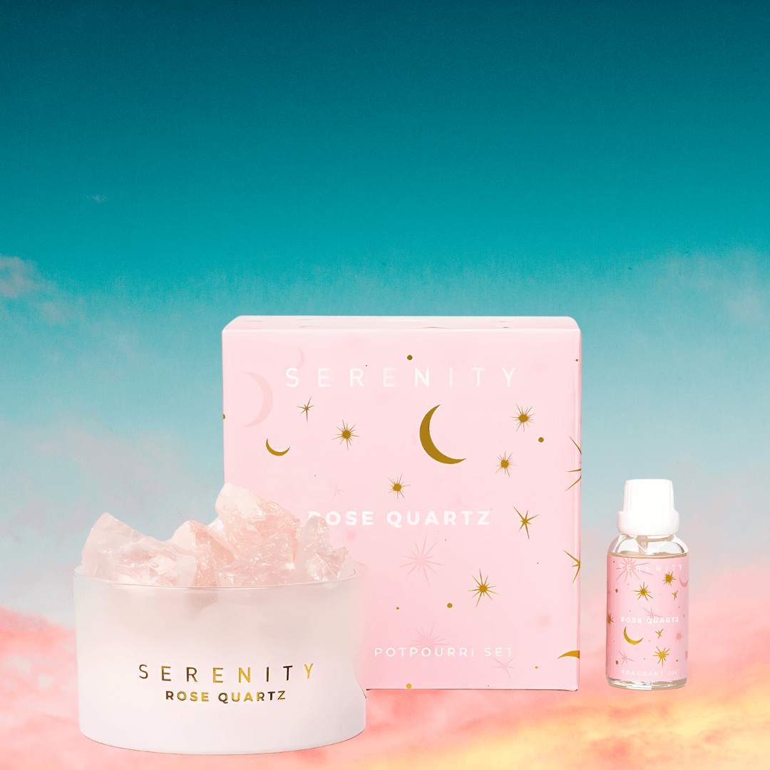 Crystal Diffuser - Serenity - Serenity Love Rose Quartz Crystal Potpourri & Oil - The Gift Company