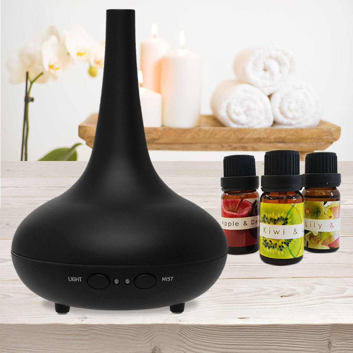 NNEIDS Decor Ultrasonic Aroma Diffuser - Black Colour-2