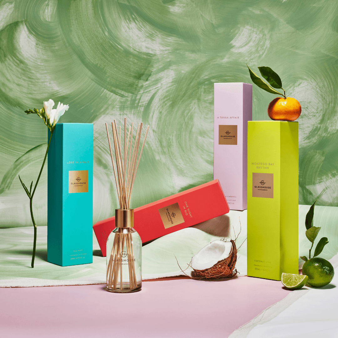 Diffuser - Glasshouse - Glasshouse Fragrances Diffuser - Montego Bay Rhythm 250mL - The Gift Company