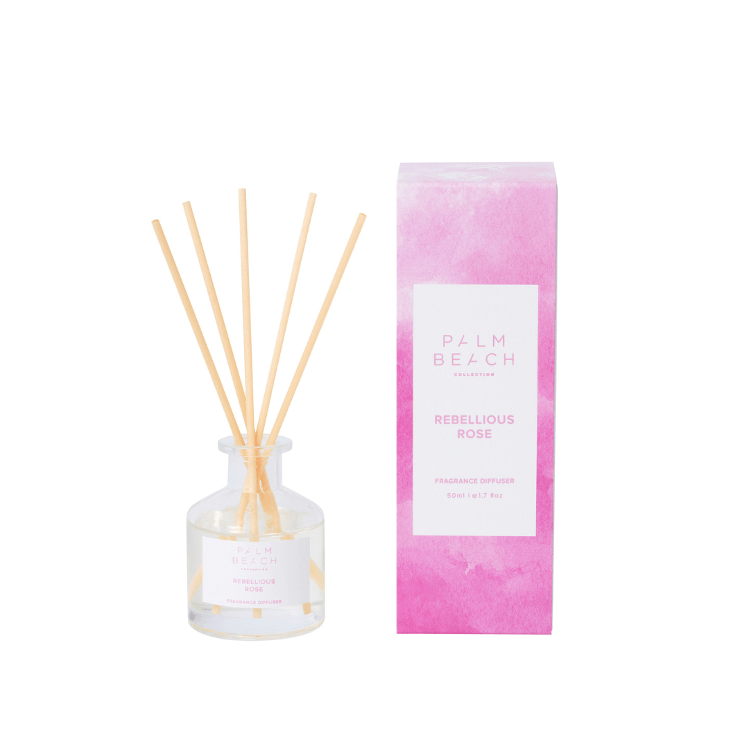 Diffuser - Palm Beach - Palm Beach - Rebellious Rose Reed Diffuser 50mL - The Gift Company