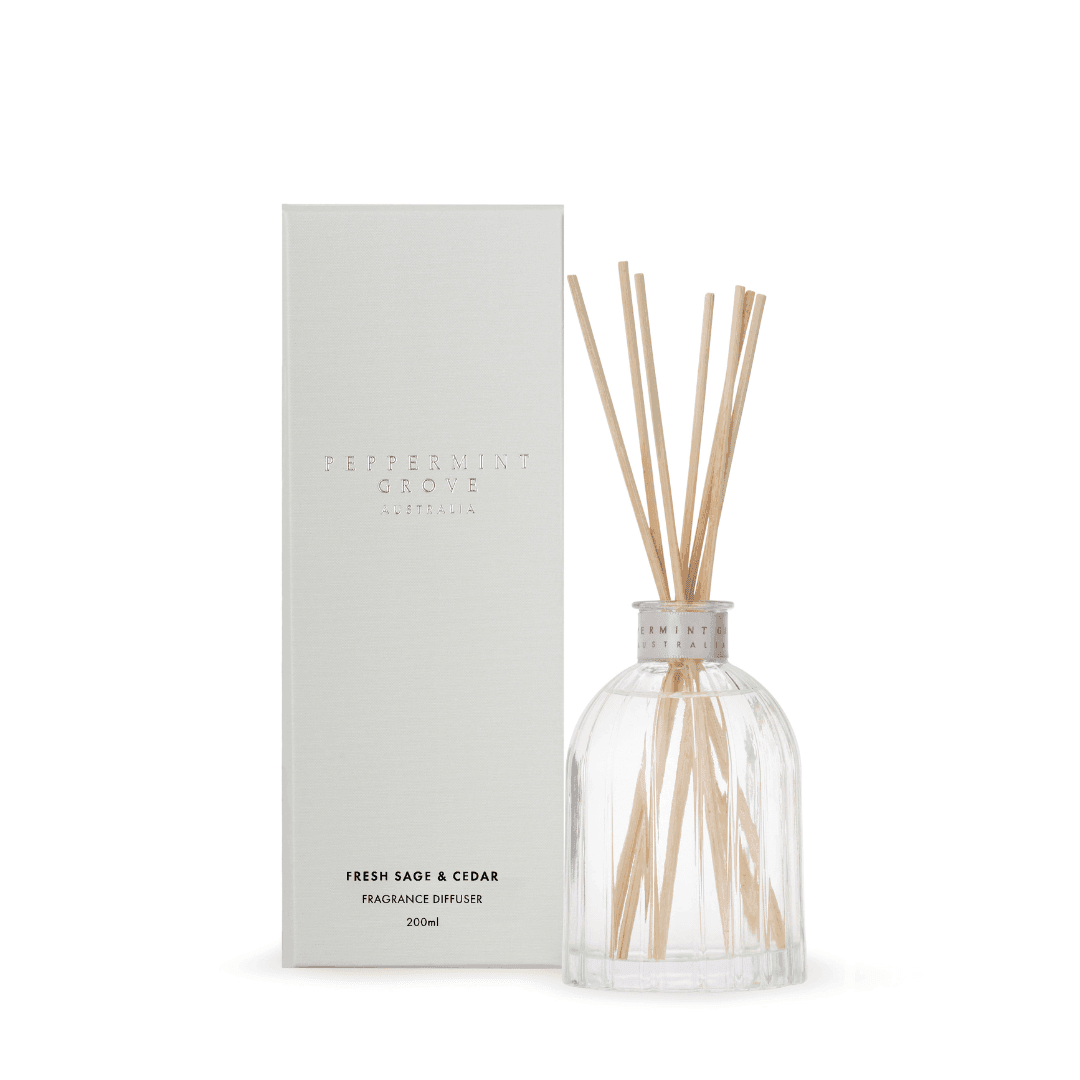 Diffuser - Peppermint Grove - Peppermint Grove Diffuser 200mL Fresh Sage & Cedar - The Gift Company
