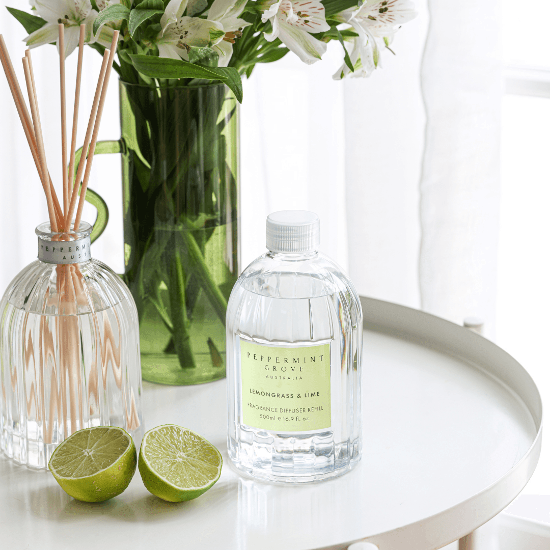 Diffuser - Peppermint Grove - Peppermint Grove Diffuser Refill 500mL - Lemongrass & Lime - The Gift Company