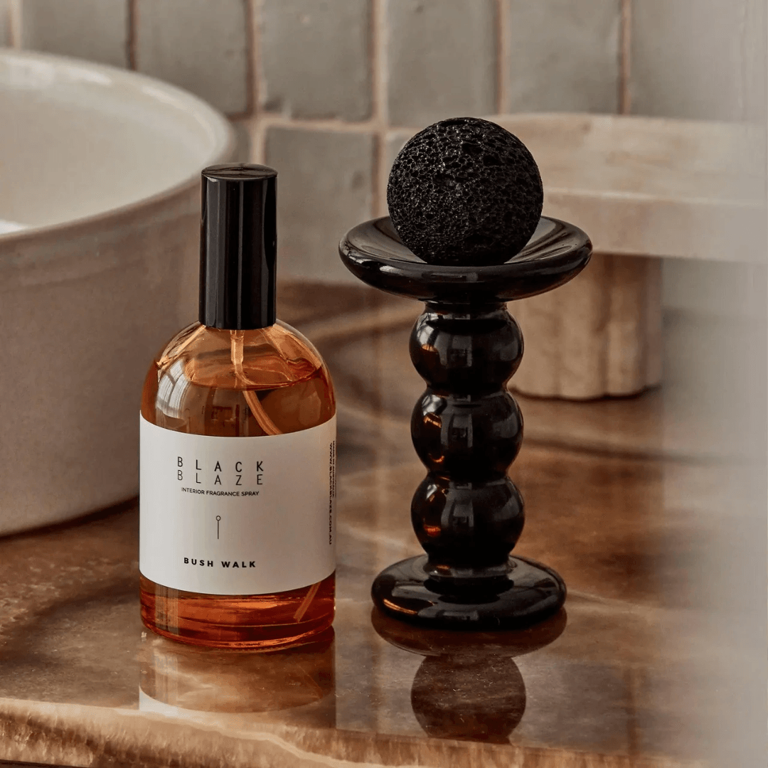 Diffuser set - Black Blaze - Black Blaze Halo Lava Rock Diffuser Set - Rainforest Sunlight 15mL - The Gift Company