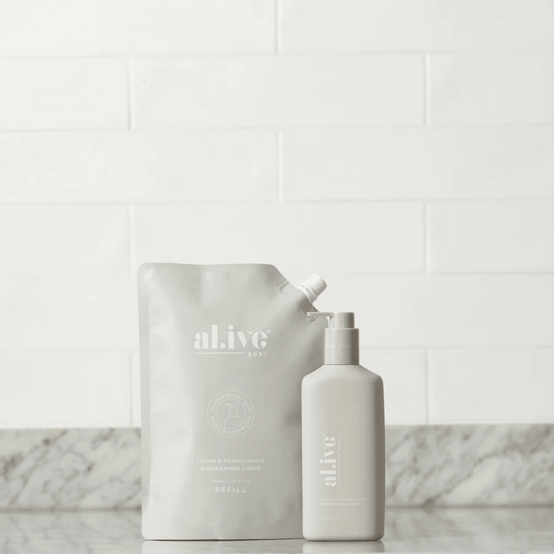 Dish Liquid - Al.ive - al.ive Dish Wash Refill - Lemon & Pomegranate 900mL - The Gift Company