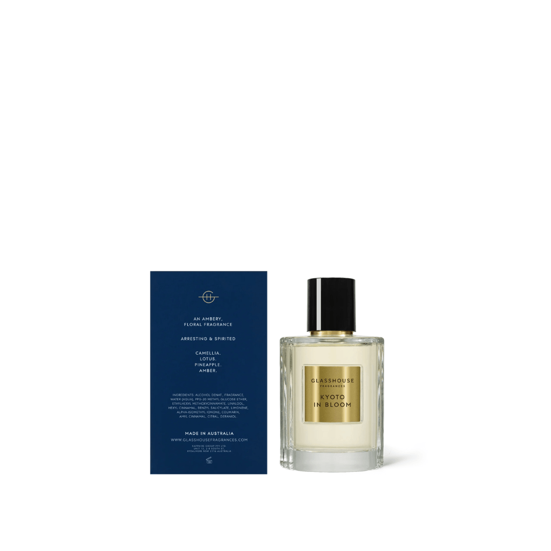 Eau de Parfum - Glasshouse - Glasshouse Fragrances Kyoto in Bloom Camellia & Lotus 100mL - The Gift Company