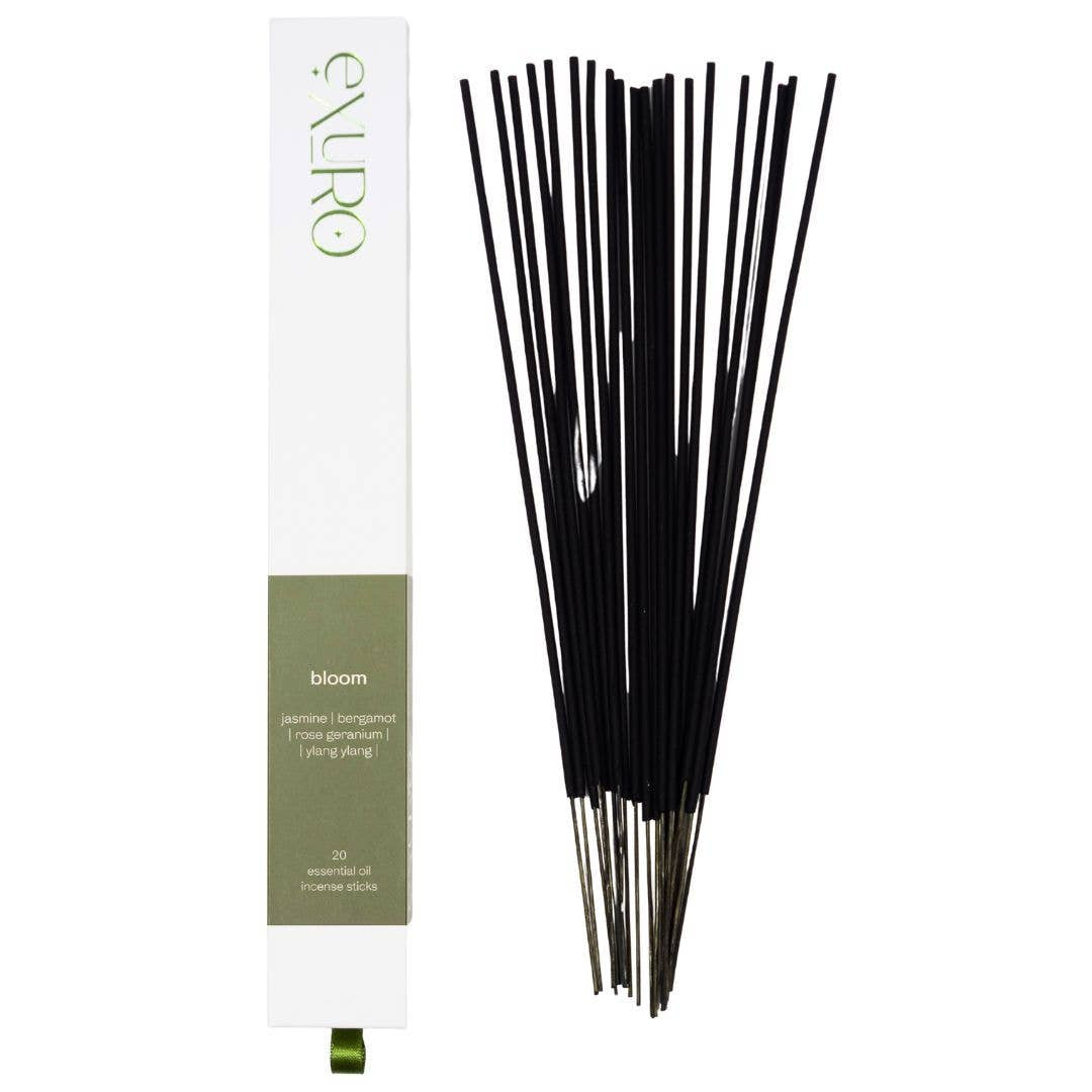 Exuro Bloom Incense Sticks 20 Pack - Rose Geranium, Bergamot & Jasmine - The Gift Company