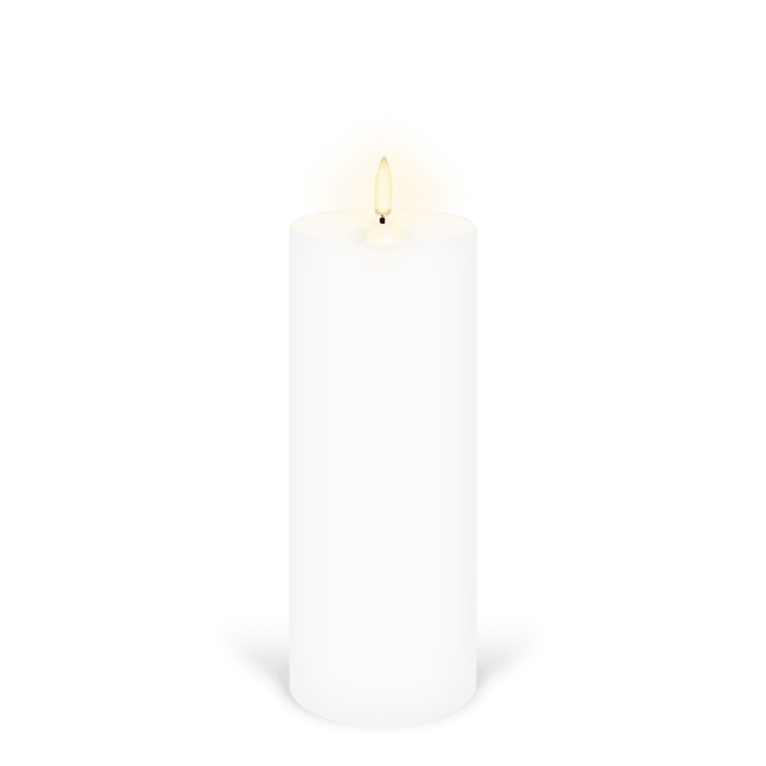 Flameless Candles - Enjoy Living - Enjoy Living Uyuni Nordic White Smooth Flameless Candle - Tall Pillar - The Gift Company