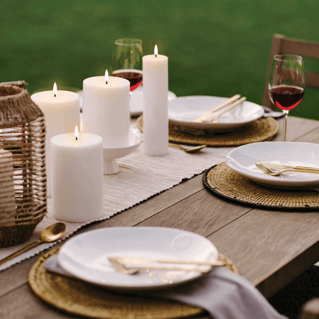 Flameless Candles - Enjoy Living - Enjoy Living Uyuni Nordic White Smooth Flameless Candle - Tall Pillar - The Gift Company