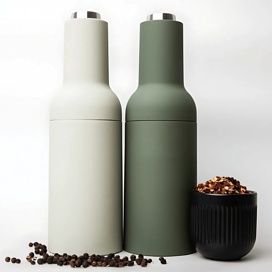 Food Grinder - Sage & Cooper - Sage & Cooper Thea Automatic Salt & Pepper Grinders - Moss & Sage - The Gift Company