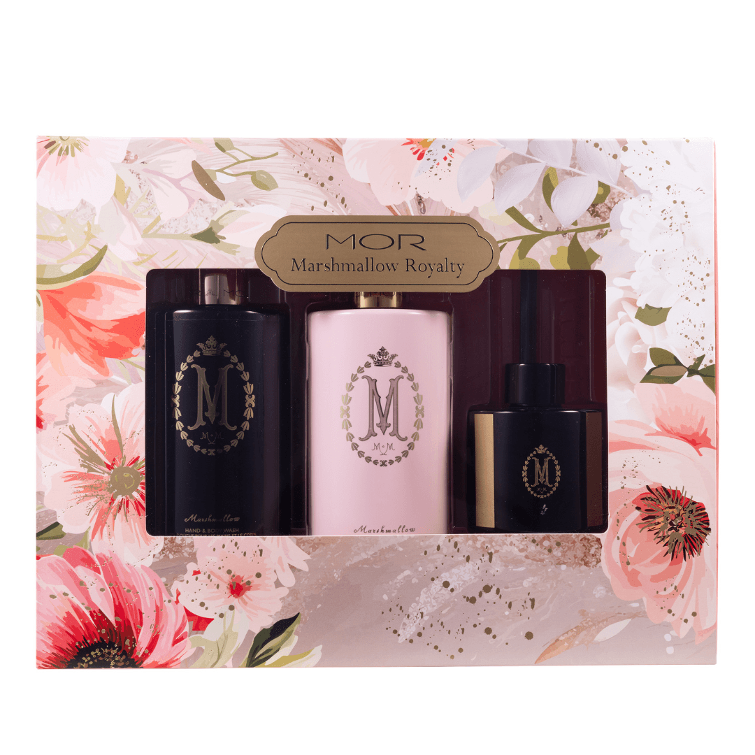 Gift Set - Mor Boutique - MOR Marshmallow Royalty Gift Set (Hand & Body Wash & Milk, Reed Diffuser) - The Gift Company