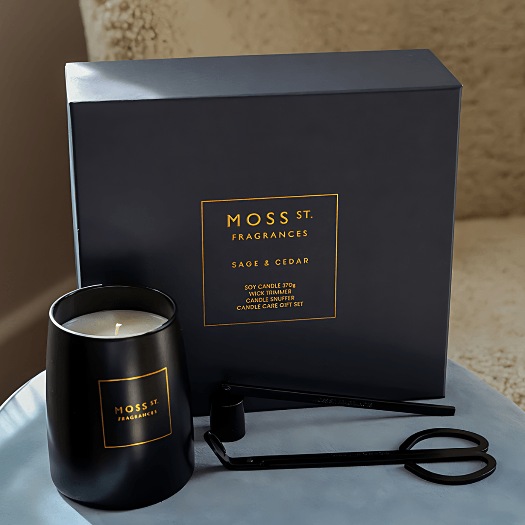 Gift Set - Moss St Ceramics - MOSS ST Sage & Cedar Candle Care Gift Set - The Gift Company