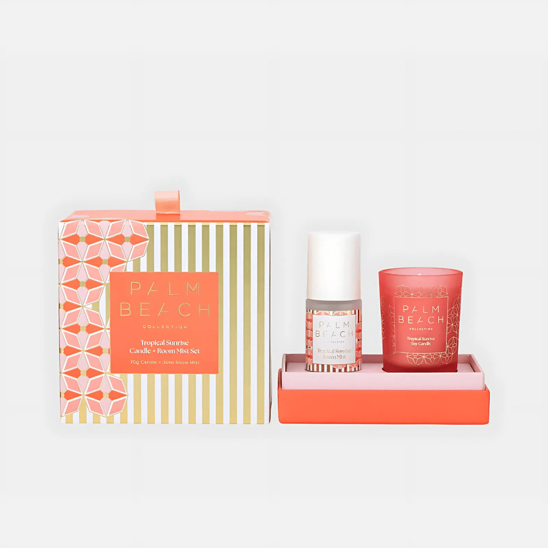 Gift Set - Palm Beach - Palm Beach Fig Tropical Sunrise Mini Candle & Room Mist Set - The Gift Company