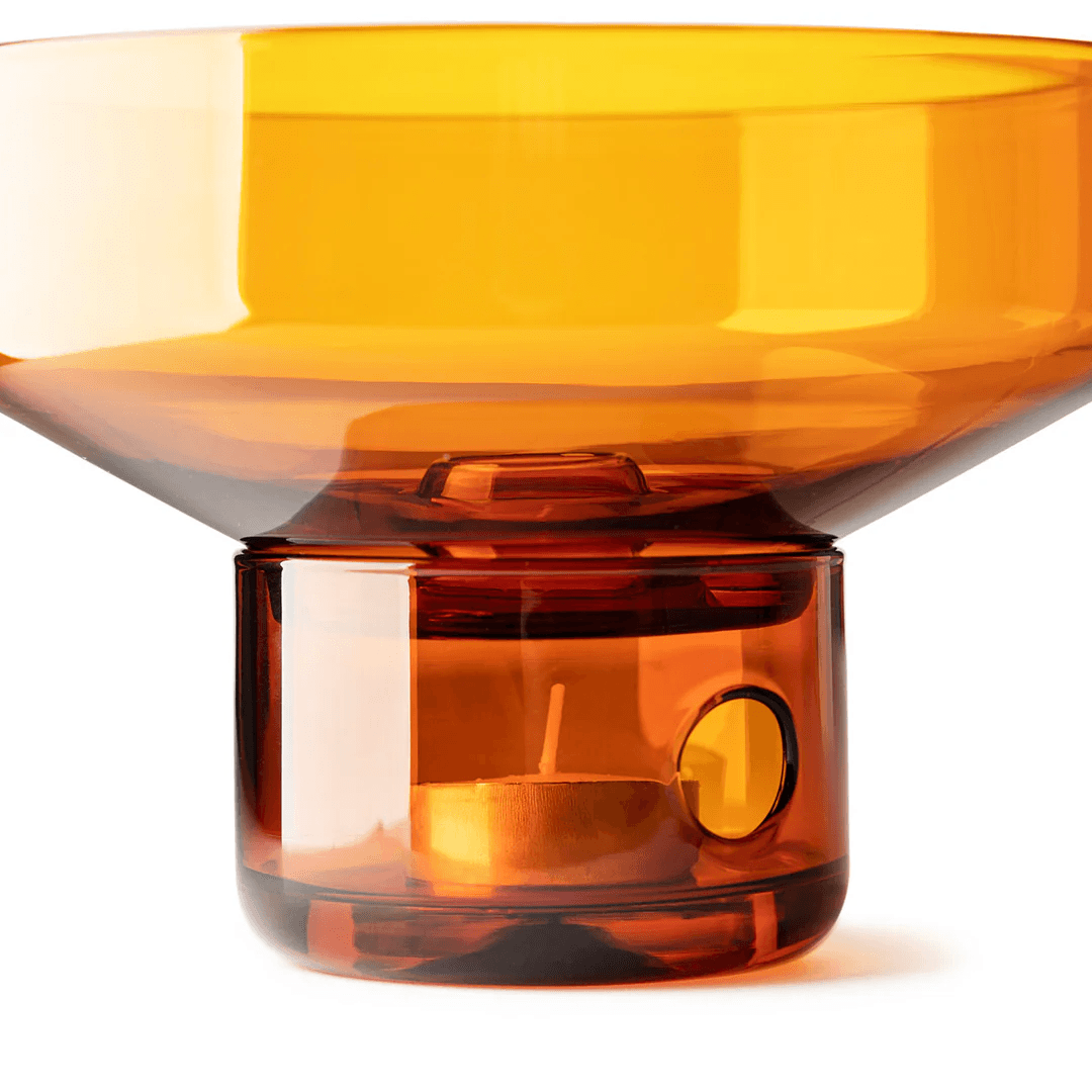 Glass Oil Burner - Studio Milligram - Studio Milligram Glass Oil Burner Amber - The Gift Company
