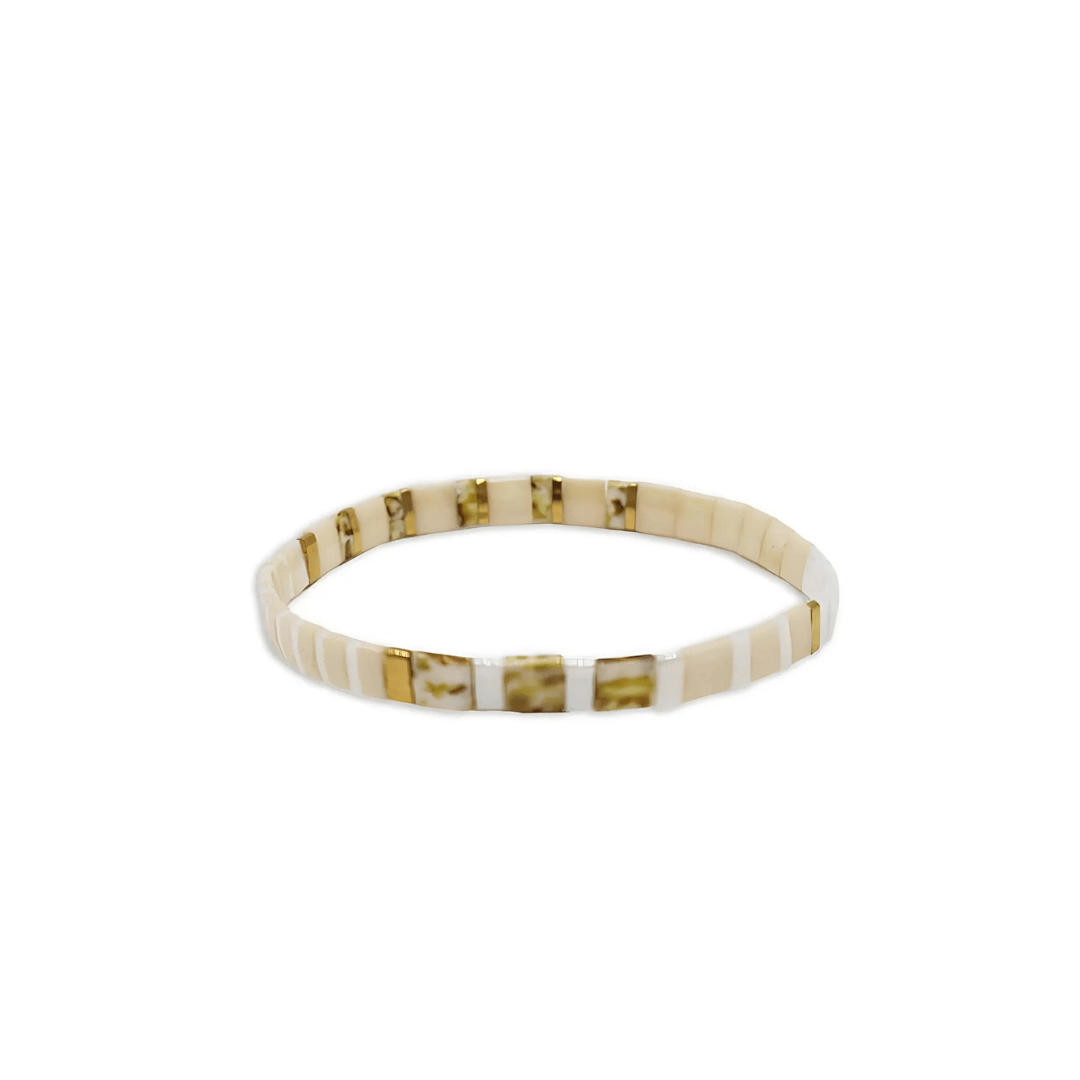 Gold Bracelet - Zjoosh - Zjoosh Tila Bracelet Beige and Gold - The Gift Company