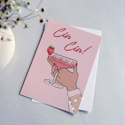Greeting Card - Susan Keiran - Susan Keiran Greeting Card Cin Cin - The Gift Company