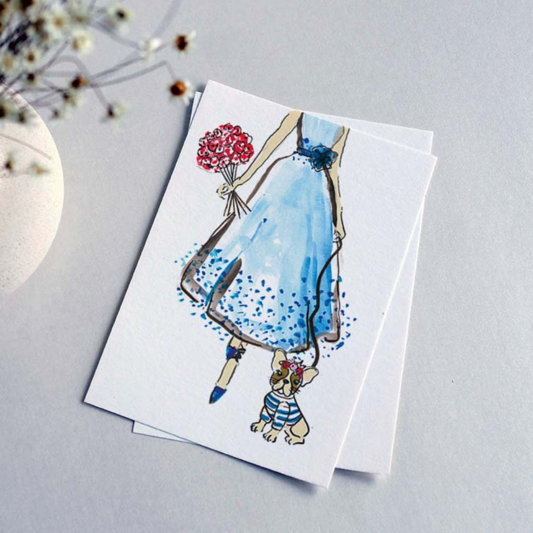 Greeting Card - Susan Keiran - Susan Keiran Greeting Card Madeline Blue - The Gift Company