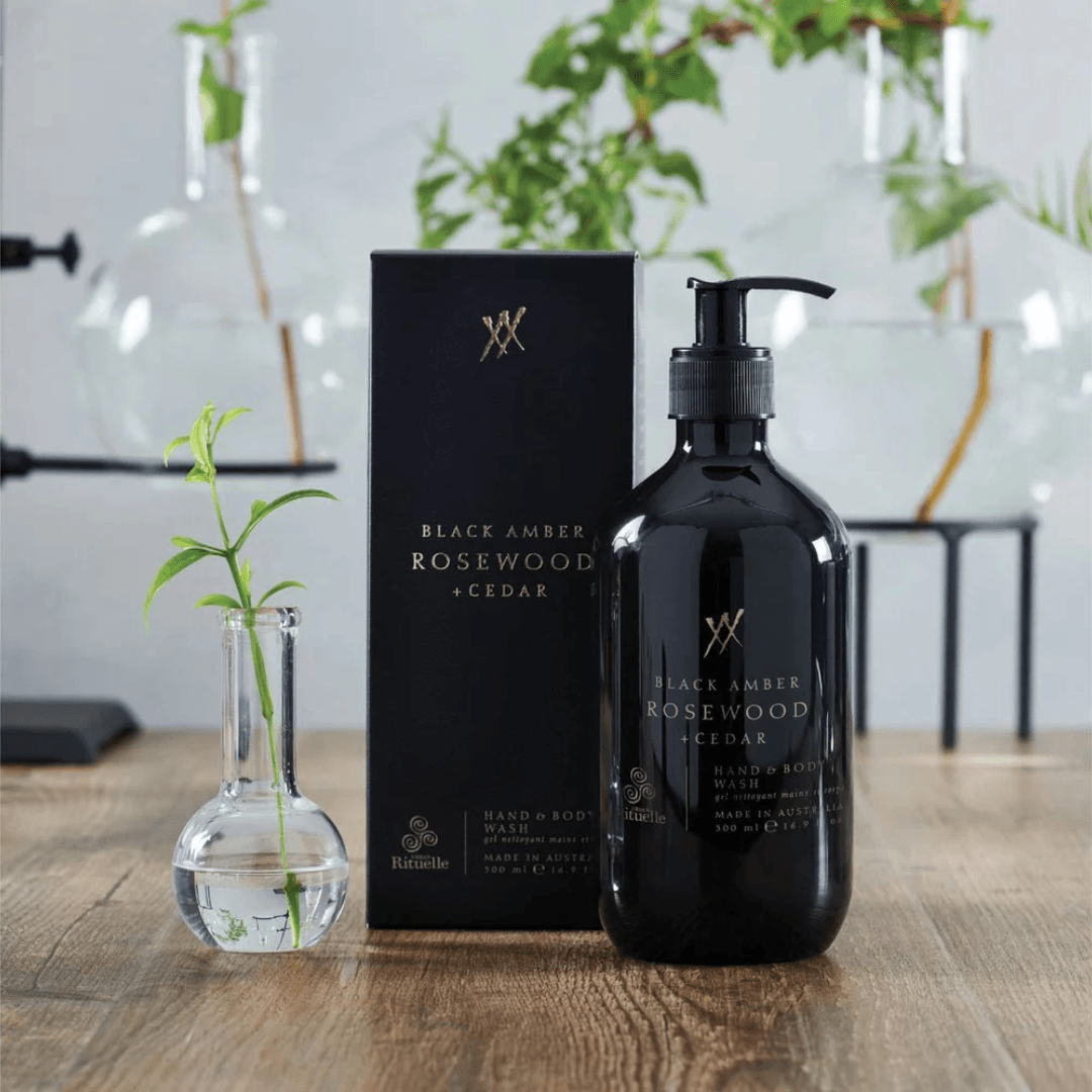 Hand & Body Lotion - Urban Rituelle - Urban Rituelle Black Amber, Rosewood & Cedar Hand & Body Wash 500mL - The Gift Company