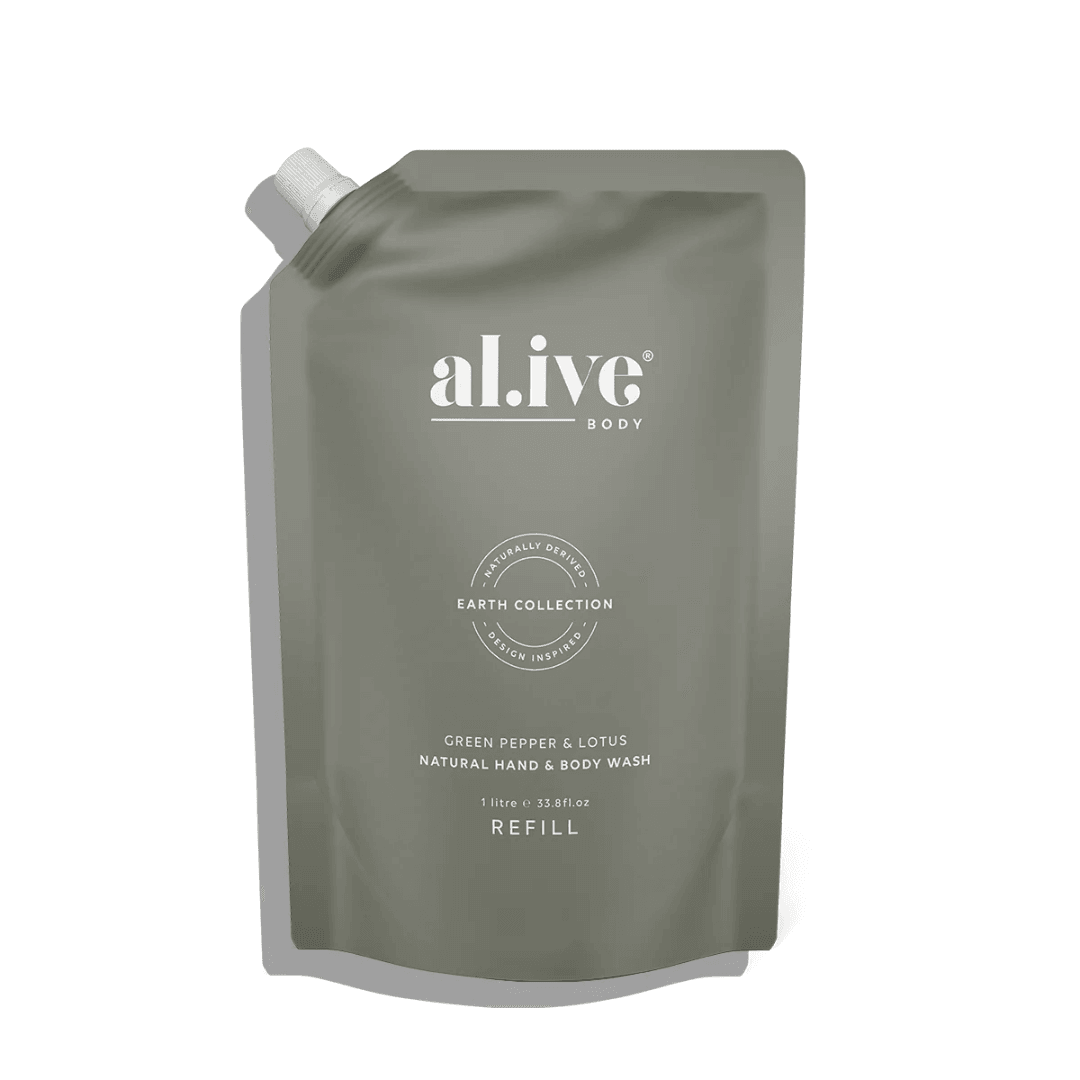 Hand & Body Wash - Al.ive - al.ive body Hand & Body Wash - Green Pepper & Lotus 1L - The Gift Company