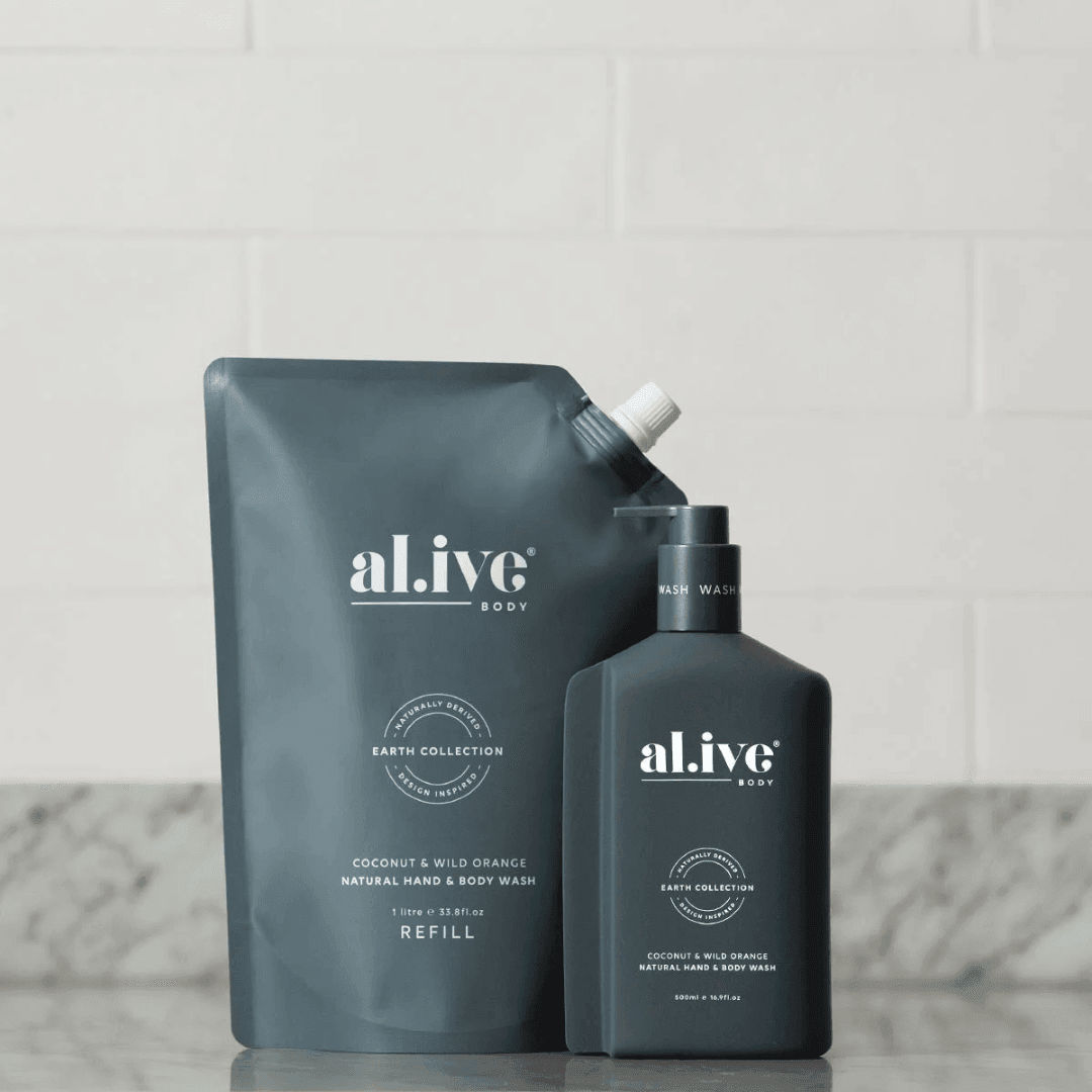 Hand & Body Wash - Al.ive - al.ive body Hand & Body Wash Refill - Coconut & Wild Orange 1L - The Gift Company