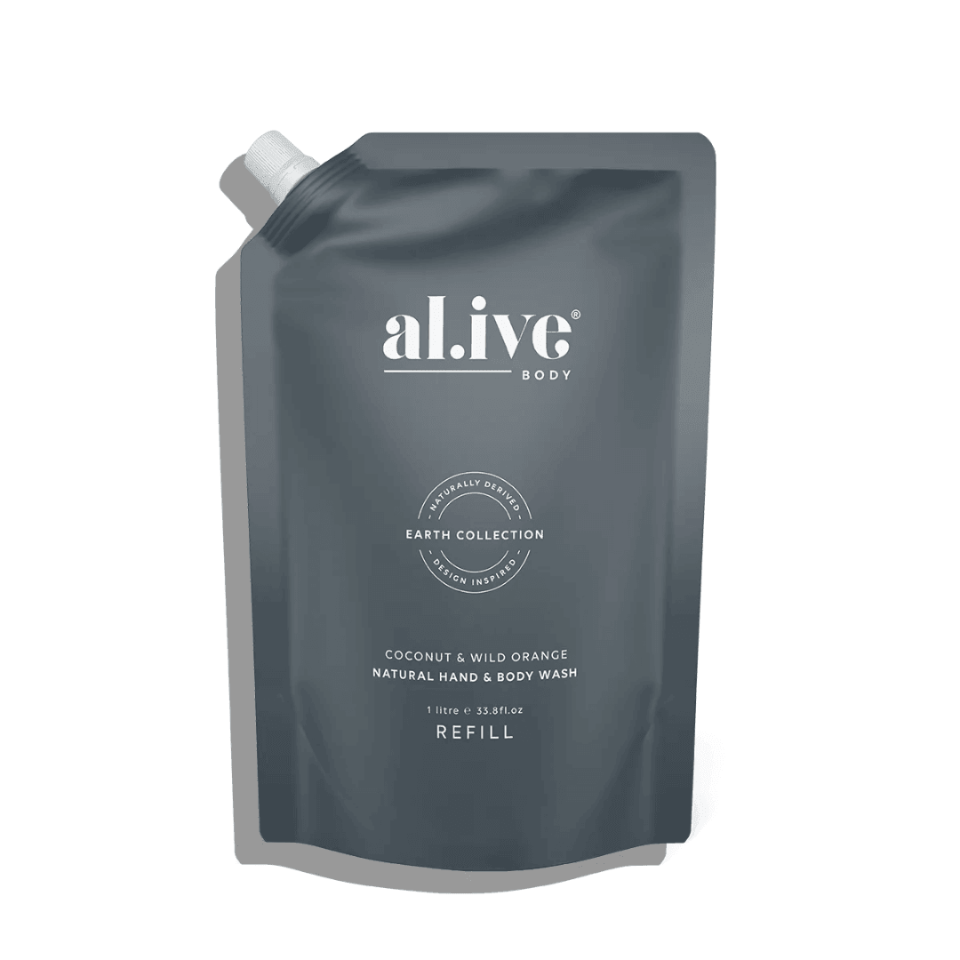 Hand & Body Wash - Al.ive - al.ive body Hand & Body Wash Refill - Coconut & Wild Orange 1L - The Gift Company