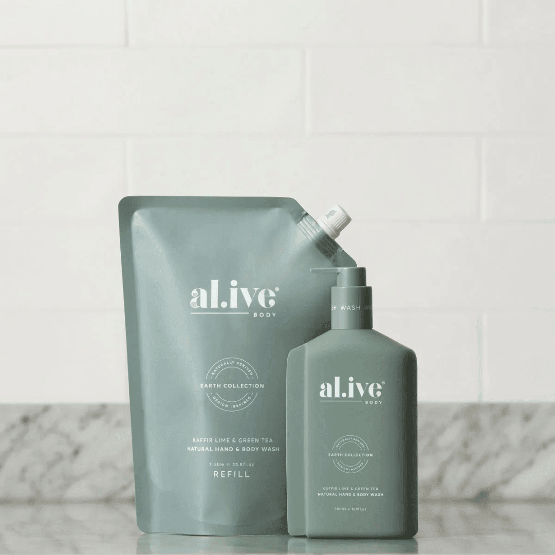 Hand & Body Wash - Al.ive - al.ive body Hand & Body Wash Refill - Kaffir Lime & Green Tea 1L - The Gift Company