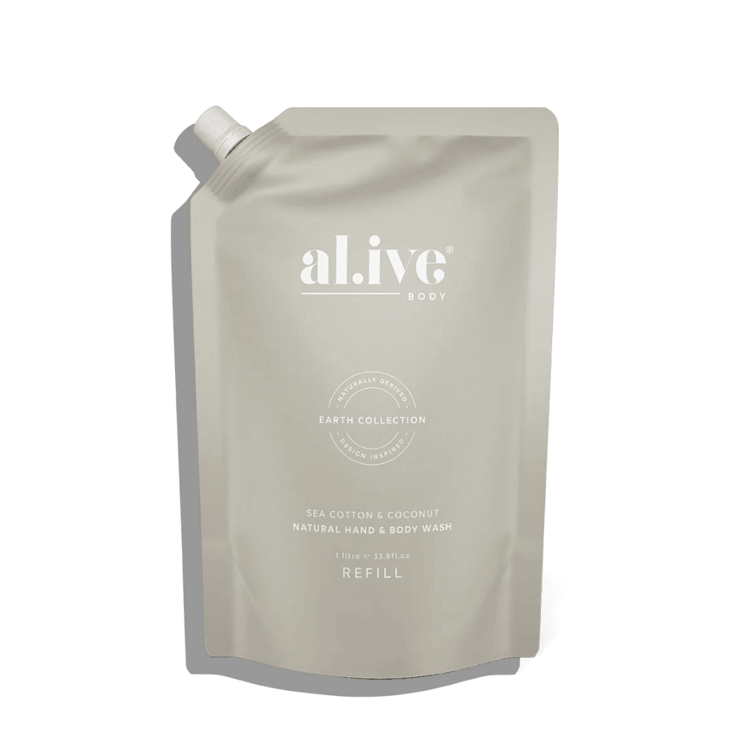 Hand & Body Wash - Al.ive - al.ive body Hand & Body Wash Refill Sea Cotton & Coconut 1L - The Gift Company