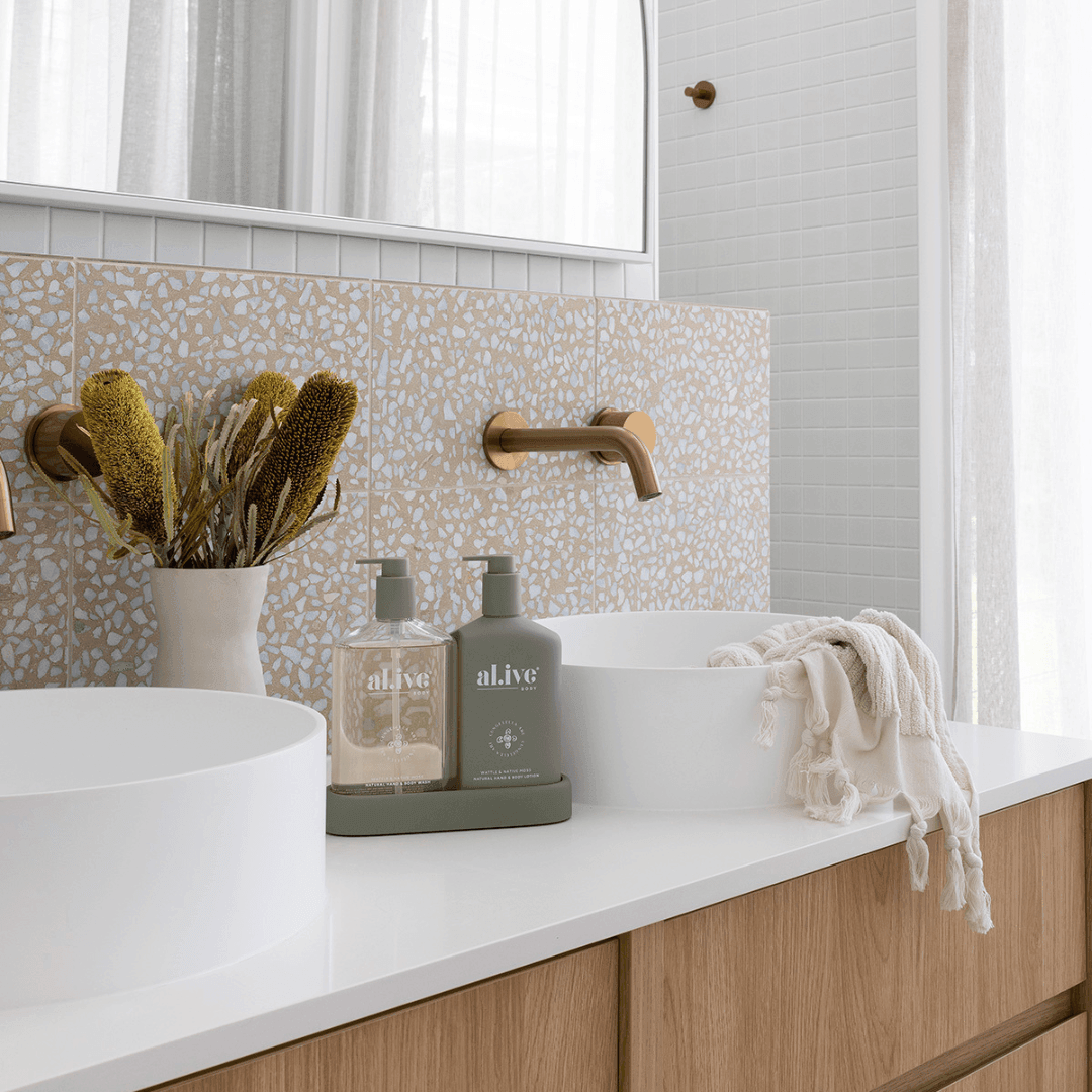 Hand & Body Wash - Al.ive - al.ive Hand Wash & Lotion Duo + Tray | Wattle & Native Moss - The Gift Company
