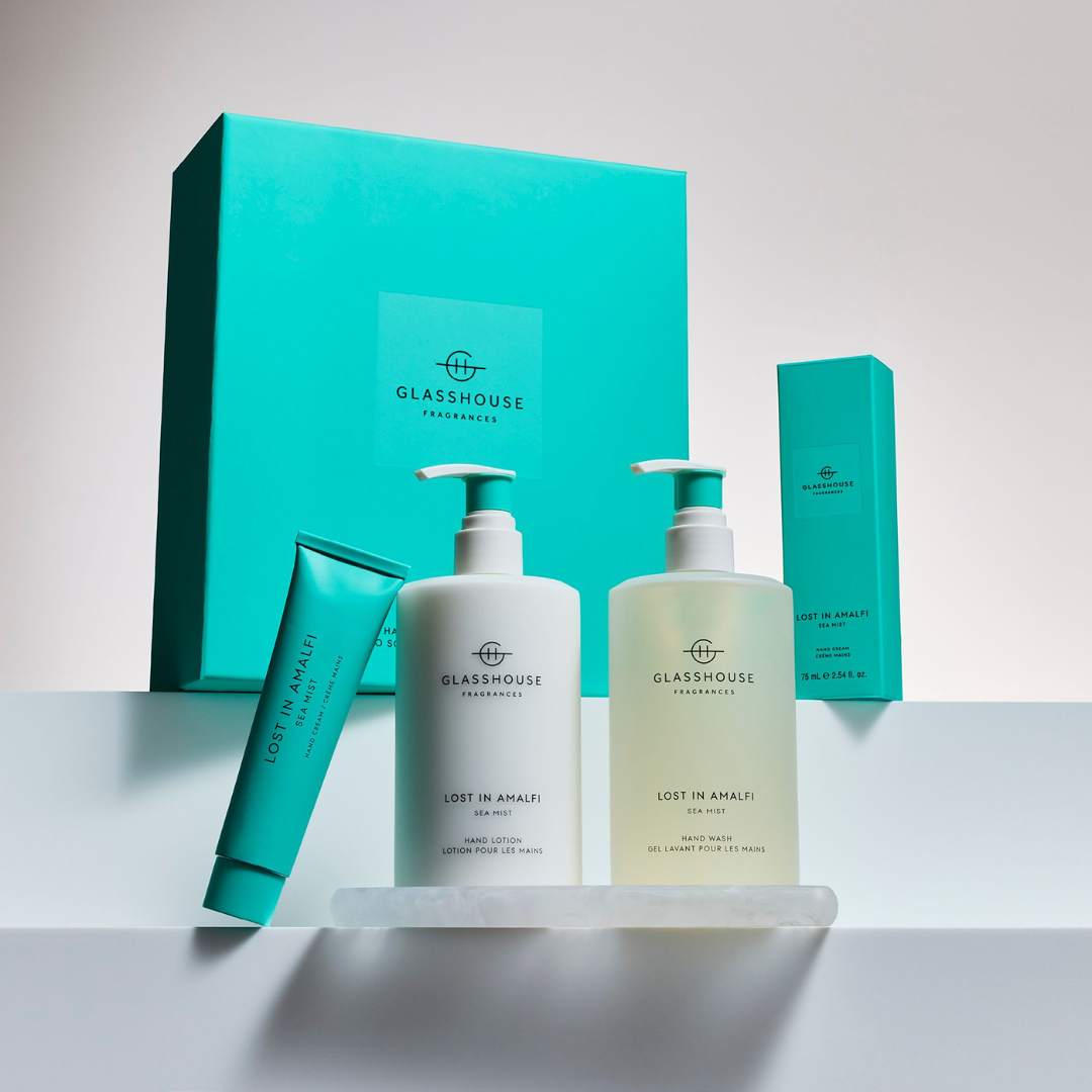 Hand & Body Wash - Glasshouse - Glasshouse Fragrances Lost in Amalfi Sea Mist Hand Wash 450mL - The Gift Company