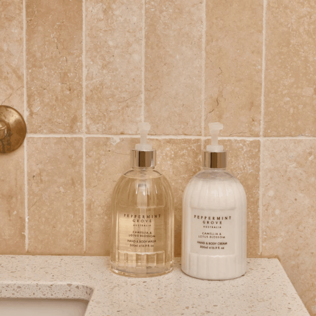 Hand & Body Wash - Peppermint Grove - Peppermint Grove Camellia & Lotus Blossom Hand & Body Wash 500ml - The Gift Company