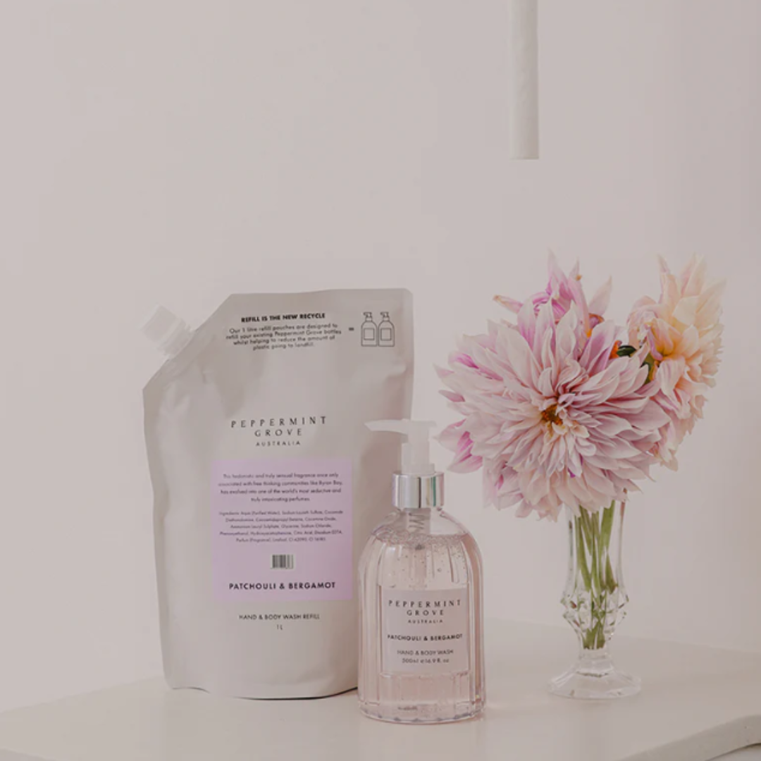 Hand & Body Wash - Peppermint Grove - Peppermint Grove Patchouli & Bergamot Hand & Body Wash Refill 1L - The Gift Company