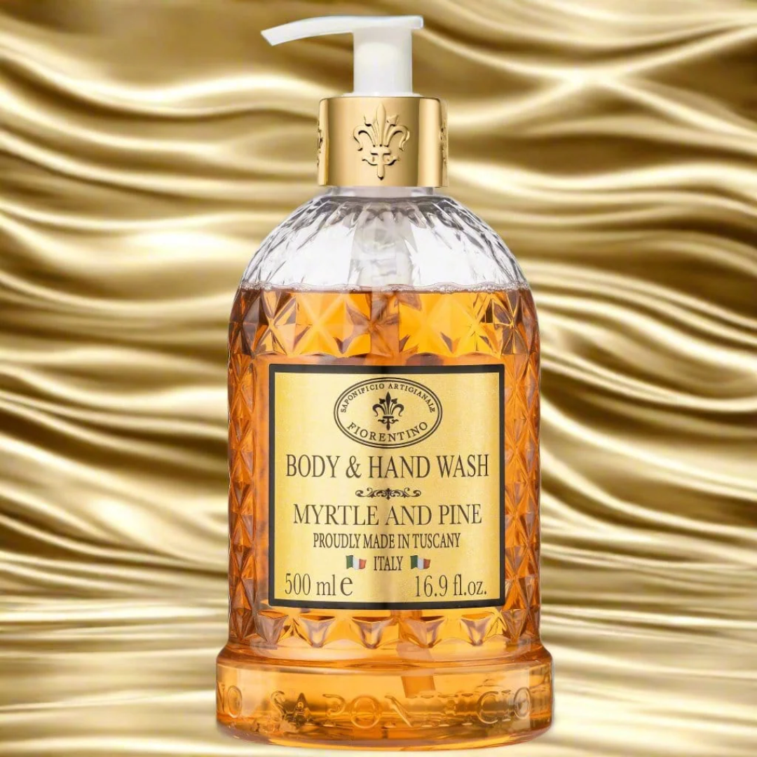 Hand & Body Wash - Saponificio Artigianale Fiorentino - Saponificio Artigianale Fiorentino Body & Hand Wash Myrtle & Pine 500ml - The Gift Company