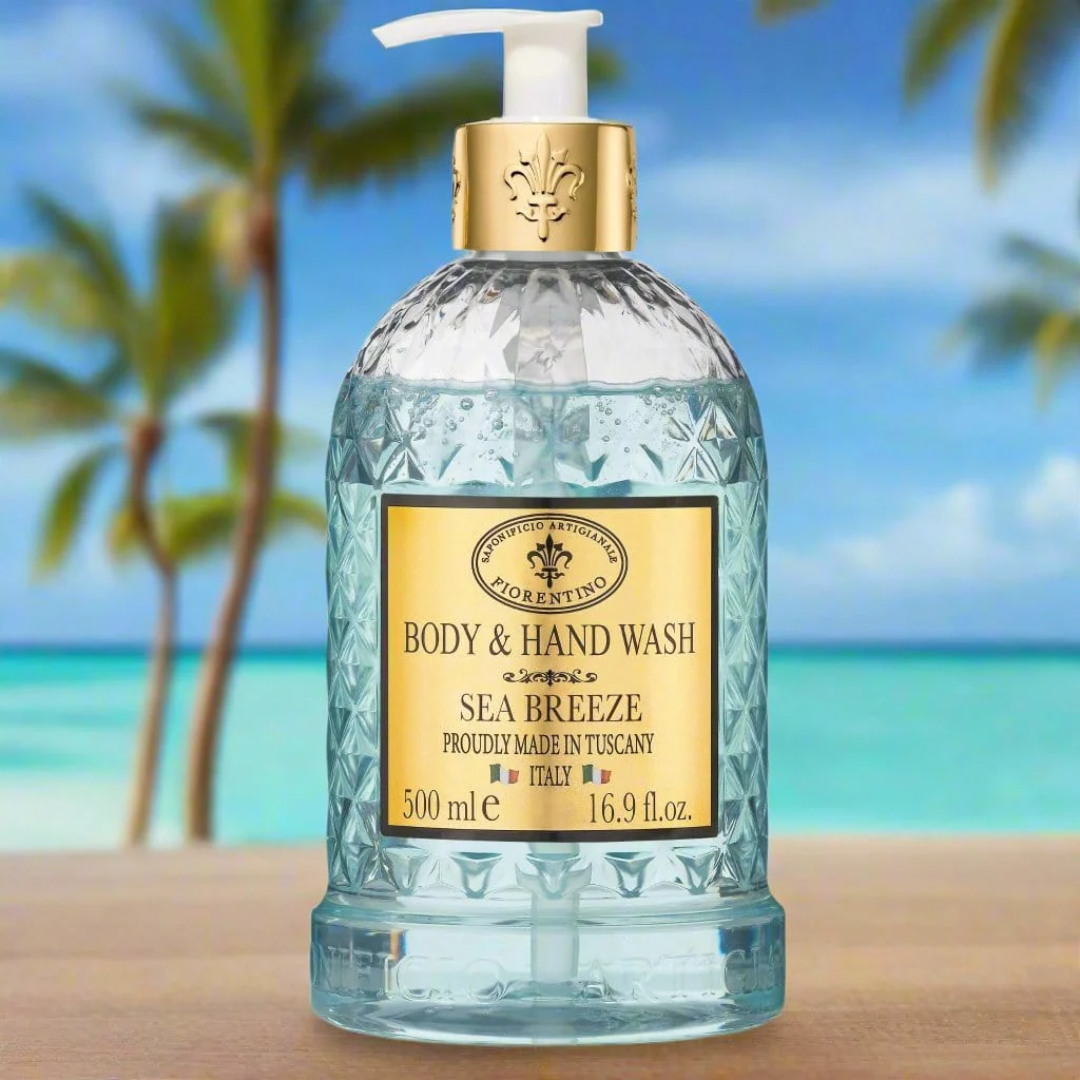 Hand & Body Wash - Saponificio Artigianale Fiorentino - Saponificio Artigianale Fiorentino Body & Hand Wash Sea Breeze 500ml - The Gift Company