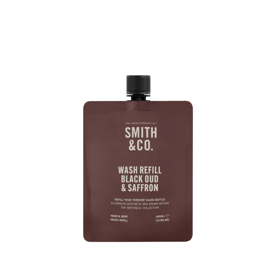 Hand & Body Wash - The Aromatherapy Co. - The Aromatherapy Co. Smith & Co. Black Oud & Saffron Hand & Body Wash Refill 400mL - The Gift Company