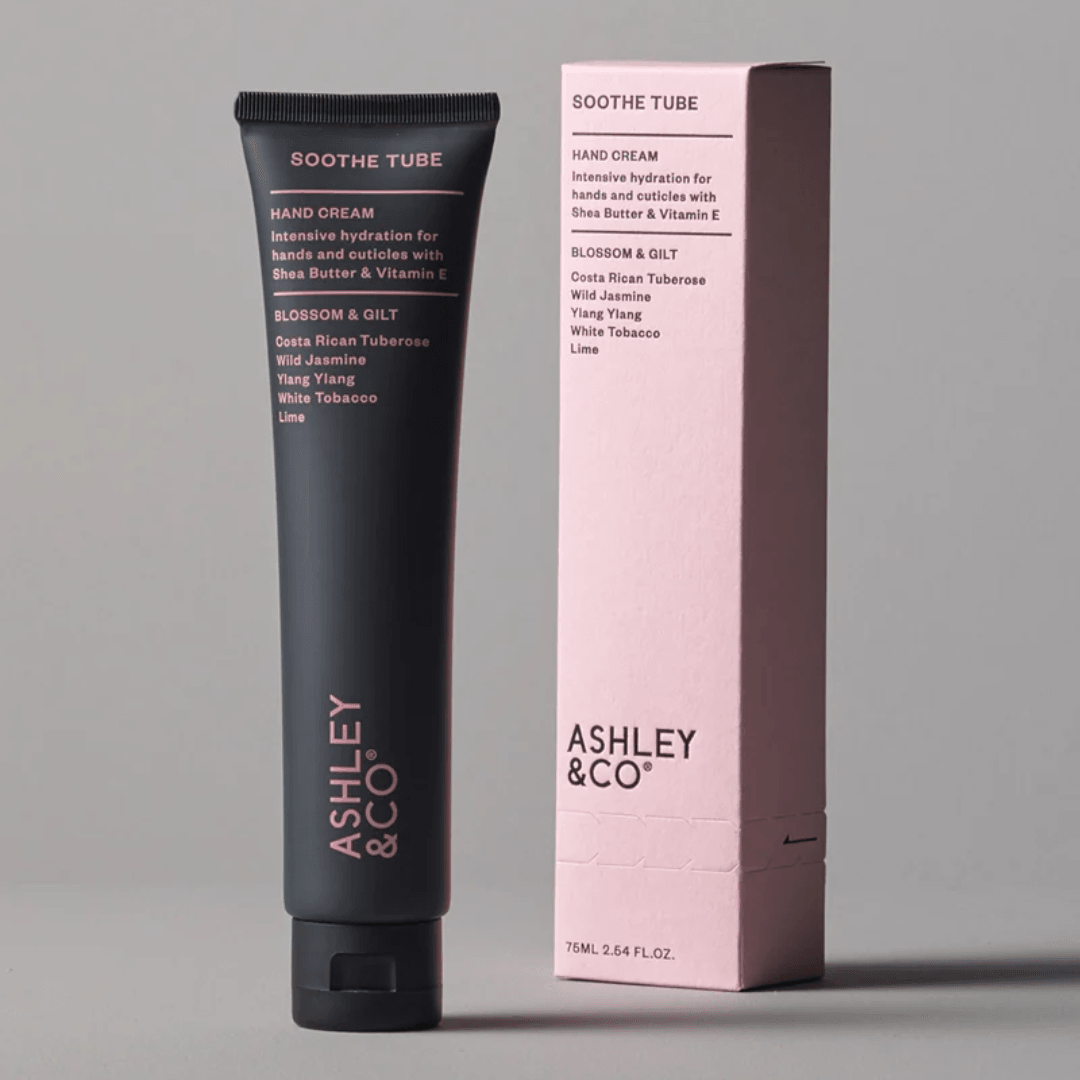 Hand Cream - Ashley & Co - Ashley & Co Soothe Tube Hand Cream Blossom & Gilt 75ml - The Gift Company