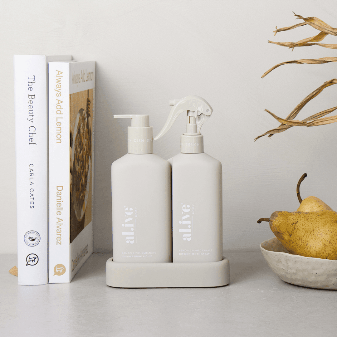 Hand Wash & Dishwashing Liquid - Al.ive - al.ive Hand Wash & Dishwashing Liquid + Tray | Premium Kitchen Duo - The Gift Company