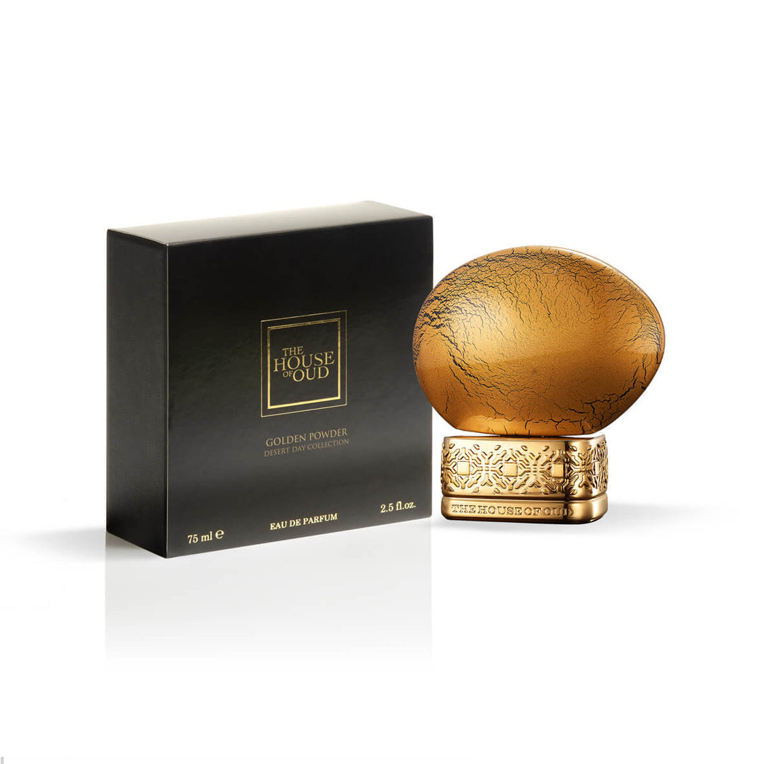 The House of Oud Golden Powder Eau de Parfum 75mL bottle and box