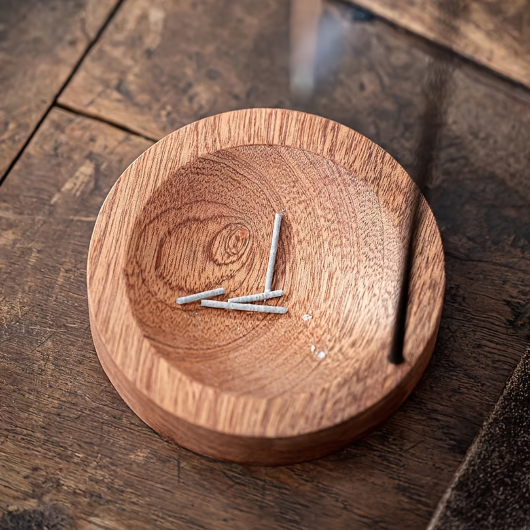 Incense Holder - The Gift Company - Elegant Wooden Aromatherapy Burner Base Metal Stand Diffuser - The Gift Company