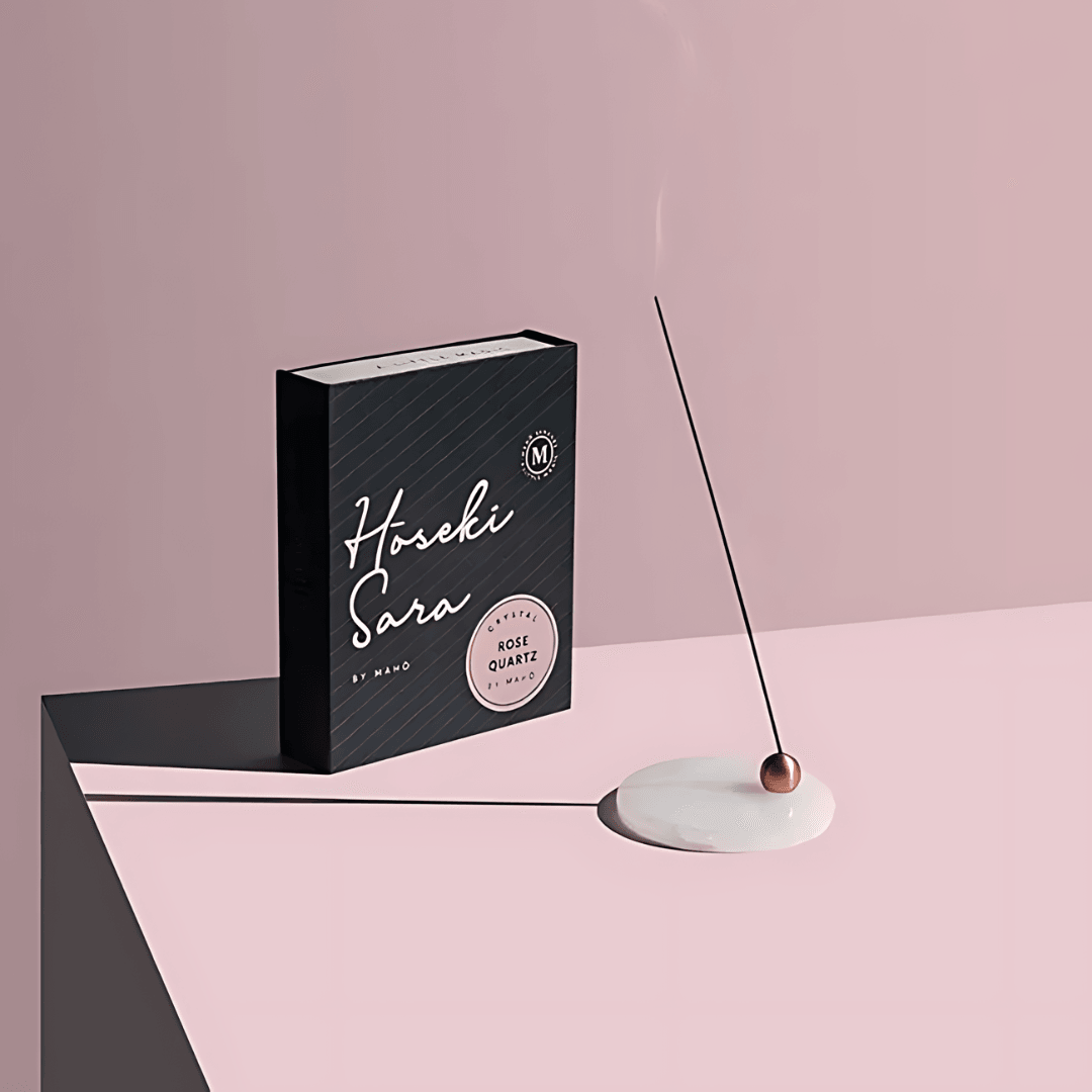 Incense - MAHŌ - MAHŌ Sensory - Hoseki Sara - Rose Quartz Crystal Incense Burner - The Gift Company